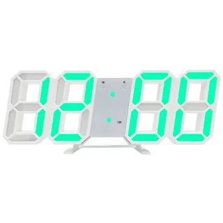 MAGICSHE Wanduhr 3D LED Digitalwecker,digitaler Nachtlicht Wecker (Moderne Digitaluhr,Intelligente Lichtempfindlichkeit) grün