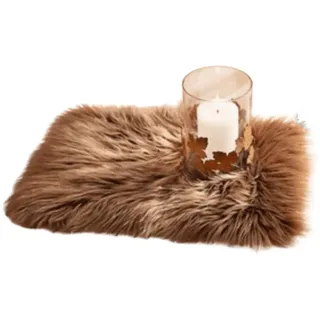 Home-trends24.de Tischläufer Deko Fell Braun Kunst Fellimitat Tisch rechteckig Platzmatte 45x30cm braun