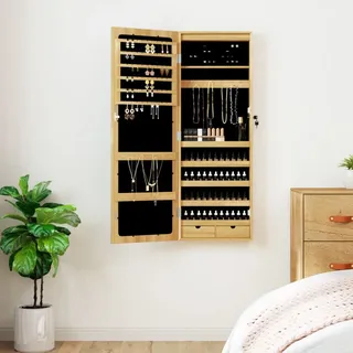 vidaXL Schmuckschrank mit Spiegel und LED-Beleuchtung