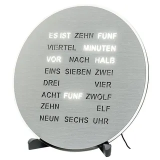 AMS Tischuhr Quarzuhr, Wohnzimmer, Esszimmer grau|schwarz|silberfarben