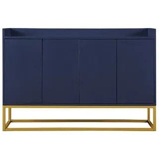 Celya Sideboard mit vier Türen für Esszimmer, Wohnzimmer, Küche, 120×30×80cm(L/B/H) blau