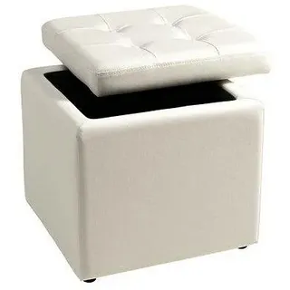 Sitzwürfel HOME AFFAIRE Hocker Gr. B/H: 41 cm x 40 cm, weiß Sitzkissen Sitzwürfel mit gepolstertem Deckel