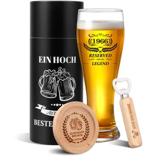 yosiio 60. Geburtstag Geschenk für Männer 1966 Personalisierte Bierglas Geburtstagsgeschenk 18oz Bierglas 60 Geburtstag Mann