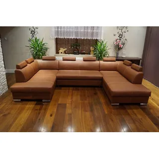 Echtleder Ecksofa U-FORM Eckcouch Sofagarnitur Ledersofa 100% Echt Leder Sofa