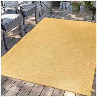 Outdoorteppich Wetterfeste Balkonteppiche für den Innen- und Außenbereich, EBUY gelb 100 cm x 200 cm