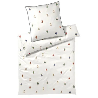 ELEGANTE Teddy Bear Tiere Satin Beige 135 x 200 cm + 80 x 80 cm