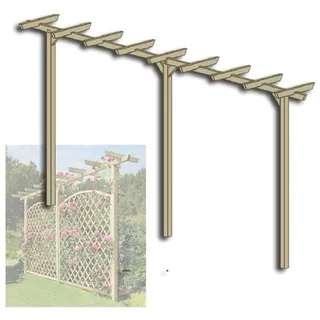 Gartenpirat Pergola Pergola aus Holz 450 cm lang Torbogen Rankhilfe Rankgerüst Blumenbogen braun