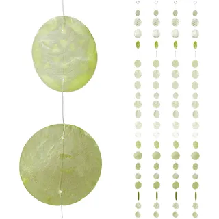 Relaxdays Capiz Girlande 4er Set 180 cm Grün