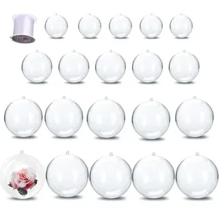 Personalisierte Weihnachtskugeln, 20 Transparente Acryl-weihnachtskugeln Mit 20 M Langer Aufhängeschnur, Individuell Befüllbare Weihnachtskugeln, Personalisierte Fotodekoration Für Den Weihnachtsbaum
