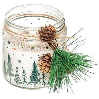 Atmosphera Créateur d'intérieur Formkerze Weihnachtskerze mit Schmuck, 315 g (Raumduft, Dekokerze) weiß