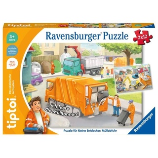 Ravensburger 00138 - tiptoi® Puzzle für kleine Entdecker, Müllabfuhr, 2x12 Teile