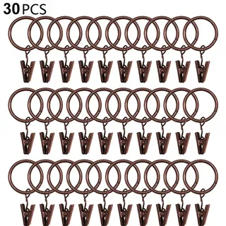 30 Stk. 3,5 Mm × 25 Mm Durchmesser Mehrzweck Vorhang Clip, Gardinenstange Gardinenringe, Vorhangringe Mit Clips (rote Patina)