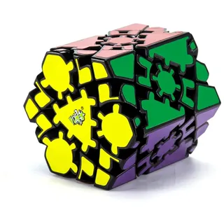Yealvin Gear Hexagonaler Prisma-Würfel, schwarzer Zahnrad-Würfel, 3D-Puzzle, Gehirn-Teasers, Puzzle-Spielzeug