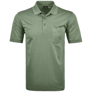 RAGMAN Herren Poloshirt - Oberteil, Softknit-Polo, Baumwollmischung, Brusttasche, Knopfleiste, kurz, einfarbig Grün 2XL