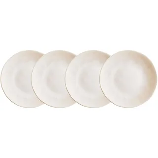 BUTLERS Teller Ø23cm 4er Teller Set ATLANTIS Steinzeug Geschirr | Kuchenteller Frühstücksteller Speiseteller Essteller | Farbverlauf mit Boho-Stil | Mikrowellen- & spülmaschinenfest