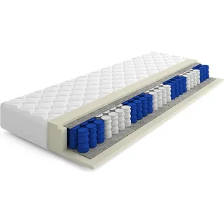 MR GROUP Matratze POCKET für Bett 160 x 200 cm Taschenfederkern, Filz, Höhe 17 cm H3 mit Komfortschaum Härtegrad H3 mit waschbarem Bezug, Lyocell