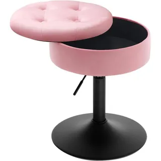Sitzhocker, Rosa, Kunststoff, Textil, Metall, Säule, 38.5x50x38.5 cm, Wohnzimmer, Hocker, Sitzhocker