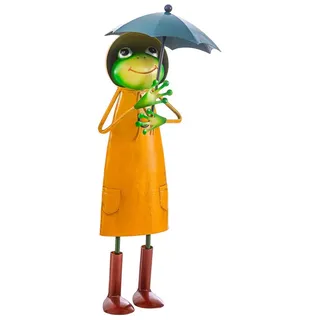 Dehner Gartenfigur Frosch mit Schirm 14cm Grün