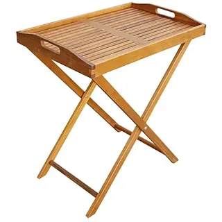 Sunfun Diana Garten-Beistelltisch  (L x B x H: 68 x 44 x 73 cm, Naturbraun)