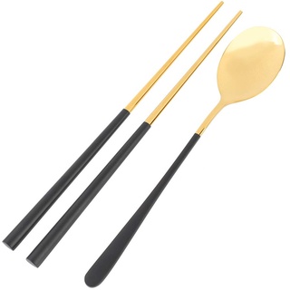 Koreanisches Besteck, Korean Chopsticks, Koreanische Edelstahl Essstäbchen Löffel, Essstäbchen Und Löffel Set, Metall Flach Essstäbchen Löffel Set Mit Langem Griff Für Zuhause, Küche Oder Restaurant