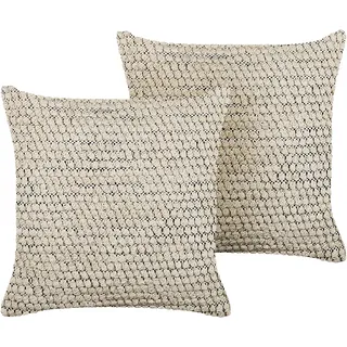 Beliani HOWEA Dekokissen 45 x 45 cm Beige