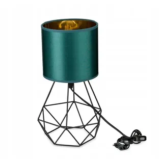 FKL DESIGN Home Deco Tischlampe Schwarz Grün-Gold Tischleuchte industrial style, retro, vintage 1 flammmig Wohnzimmerlampe Industrie E27 Schlafzimmerlampe Inca