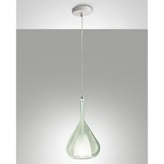 Fabas Luce -  Lila LED-Hängeleuchter aus Metall und transparentem grünem Borosilikatglas 3481-40-140 Fabas Luce