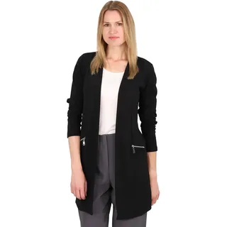 Malito - Damen Langarm Casual Blazer - offener eleganter Stretch-Blazer - weich & figurumspielend - Business Longblazer 6041 - (Schwarz L) - L