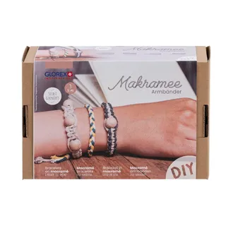 Glorex  5100903 Makramee Bastelset Armbänder selbst geknüpft für 3 Armbänder