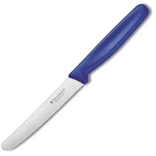 Victorinox | Tafelmesser mit Wellenschliff | Standard | scharfe Präzision | blauer Griff | 11 cm | ideal für Tomaten & Tischgebrauch