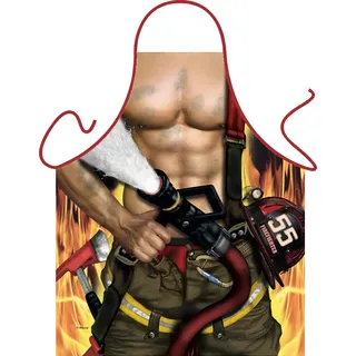 Schürze FEUERWEHR lustige Grillschürze mit Motiv Küchenschürze Kochschürze apron
