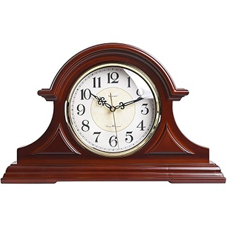 ASHILD Kaminuhr, Stille Kaminuhr aus Holz Home Vintage Batteriebetriebene Kaminuhren für Wohnzimmerdekoration Relojes de chimenea