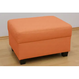 Hocker DOMO COLLECTION "Norma perfekte Ergänzung, Hocker B/T 70/55cm", orange (terrakotta), B:70cm H:42cm T:55cm, Mosel Struktur (100% Polyester);Kunstleder SOFTLUX;Microfaser-PRIMABELLE (100% Polyester);NaturLEDER in Sitz und Rücken. Korpus in passendem Kunstleder SOFTLUX bezogen;Struktur (90% Polyester, 10% Polyacryl), Hocker, Polsterhocker