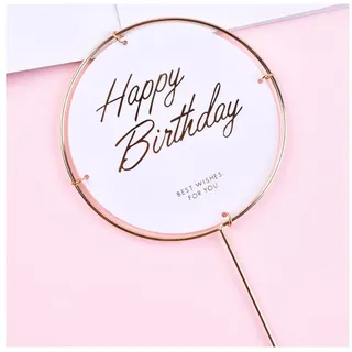Yurosiay 5 Stück Happy Birthday Kuchen Topper Acryl Bronzieren Cake Topper Rund Kuchen Topper Geburtstag Acryl Tortenstecker Tortendeko Kuchen Deko Geburtstag Kuchen Zubehör Weiße