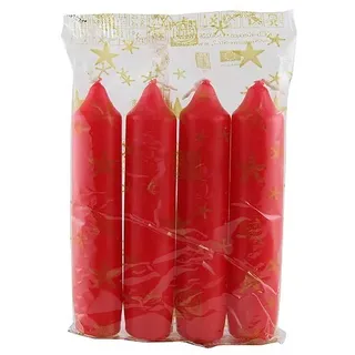 Idena 8530322 4 Adventskerzen, Wachs, rot, 10 x 2,2/9,9 x 11,3 x 2,7 cm