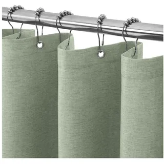 LuxusKollektion Duschvorhang Duschvorhang Leinen Schwerer Stoff Wasserdicht 92x182cm Salbeigrün grün