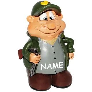 alles-meine.de GmbH große XL Spardose - lustiger Jäger/Förster/Entenjäger - incl. Name - stabile Sparbüchse aus Kunstharz - Geld Sparschwein - Kaffeekasse/Trinkgeldkass..