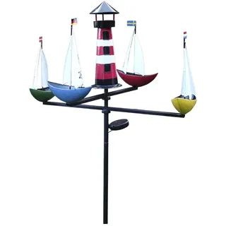 Westerholt Windspiel Schiffskarussell mit Leuchturm und Solarbeleuchtung 