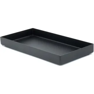 Edelstahl Dekotablett schwarz | Ablageschale für Küche und Bad, rechteckig | Deko Tablett schwarz matt | Bad Organizer, auch als Schmuckschale geeignet | Badezimmer Deko