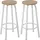 Barhocker 2er Set 72 cm rund Hell Eiche