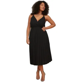 TRENDYOL Damen Midi Standard Regular Plus Size Dress Kleid, Schwarz, XL Große Größen EU - XL Große Größen