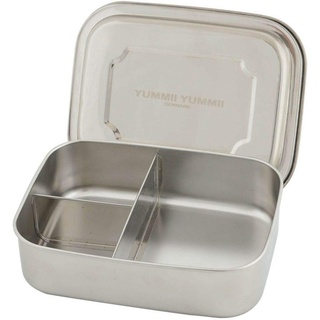 YUMMII YUMMII Bentobox Medium mit 1, 2 oder 3 Fächern und wiederverwendbarer Netzbeutel. Stillvolle Brotdose aus Edelstahl 18/8. Eine klimafreundliche Lunchbox mit Fächern.