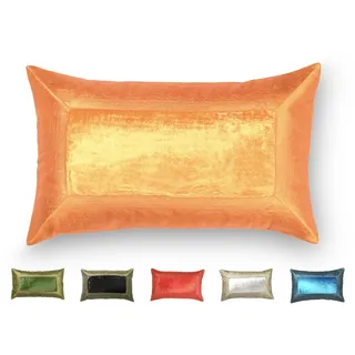 Aga ́s Own - Orientalischer Kissenbezug aus Samt Brokat & Reiner Baumwolle - Luxus Kissenbezüge in 17 Farben & 8 Größen - Orient Kissenhülle - Kissenbezug Samt Brokat & Baumwolle (30 x 50 Orange)