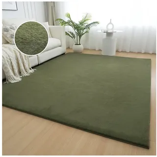 OTTO home Fellteppich Balu, Kunstfellteppich, Modern, Langflor Teppich, rechteckig, Höhe: 20 mm, Kaninchenfell-Haptik, kuschelig, weich, Wohnzimmer, Schlafzimmer grün 180 cm x 230 cm x 20 mm