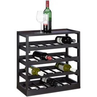 Relaxdays Weinregal 52 x 52 x 25 cm Schwarz