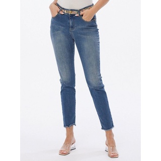 Edwina Eidtmann Skinny-fit-Jeans Röhren-Denim mit Paillettenverzierung blau 50