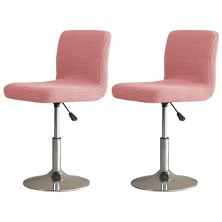 Agger Stuhlhusse Barhocker-Schonbezüge, 2er Set Stylische Stuhlhussen Stretch, Stuhlbezug Einfache Reinigung Barhockerbezüge Universal rosa