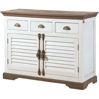 MASSIVMOEBEL24.DE Sideboard 120 x 90 x 45 cm Weiß