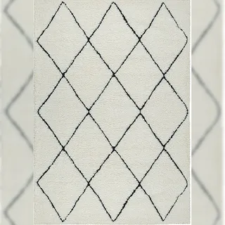 KADIMA DESIGN ATRIO Hochflorteppich 240 x 340 cm Schwarz/Weiß