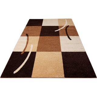 Teppich Felton, my home, rechteckig, Höhe: 11 mm, weiche Haptik, Muster, mehrfarbig, kariert braun 70 cm x 140 cm x 11 mm